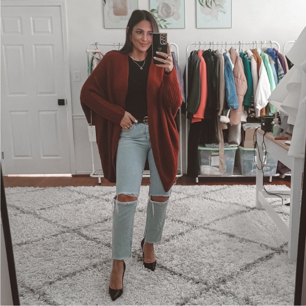 Dreamers burgundy boho cardigan nwt